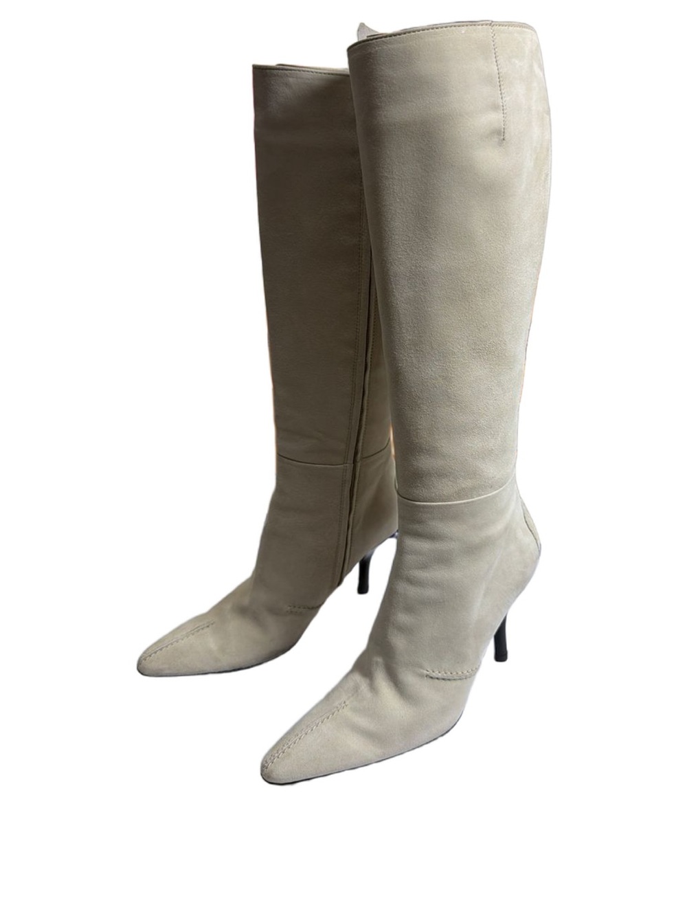 Tod's Light Off White Over-the-Knee Pointed-Toe Stiletto Boots